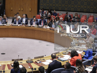 United Nations, New York, USA, July 11, 2018 -  Prime Minister of Curacao Eugene Rhuggenaath during the Security Council Meeting on Understa...