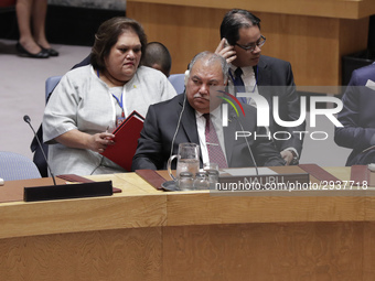 United Nations, New York, USA, July 11, 2018 - President of Nauru Baron Waqa during the Security Council Meeting on Understanding and addres...