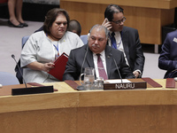 United Nations, New York, USA, July 11, 2018 - President of Nauru Baron Waqa during the Security Council Meeting on Understanding and addres...