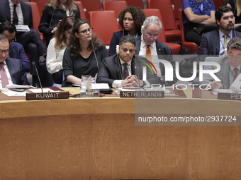 United Nations, New York, USA, July 11, 2018 -  Prime Minister of Curacao Eugene Rhuggenaath during the Security Council Meeting on Understa...