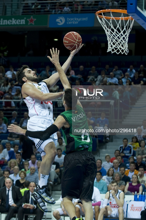 Real Madrid's player  during the ACB basketball league match Real Madrid vs Joventut  played at the Palacio de los Deporters pavilion in Mad...