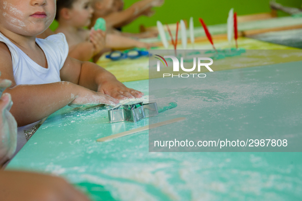 Daily life at a  Primary School in Naples, Italy on July  27, 2018. 