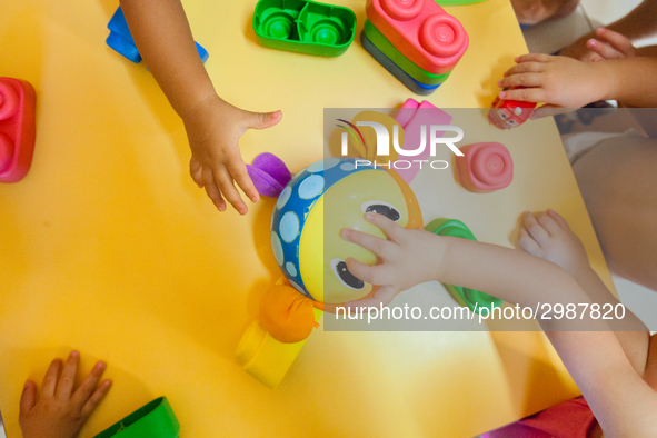 Daily life at a  Primary School in Naples, Italy on July  27, 2018. 