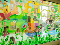 Daily life at a  Primary School in Naples, Italy on July  27, 2018. (