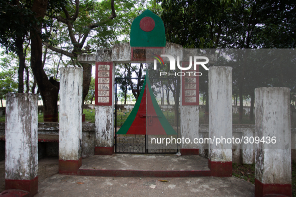 Gate of the graveyard at Dolura Martyrs' Square. 
Its been 43 years since Bangladesh got independence but yet there are thousands of martyr...