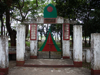 Gate of the graveyard at Dolura Martyrs' Square. 
Its been 43 years since Bangladesh got independence but yet there are thousands of martyr...