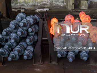 People at work in a forging and mechanical plant in Lozova, Ukraine, on August 31, 2018 (