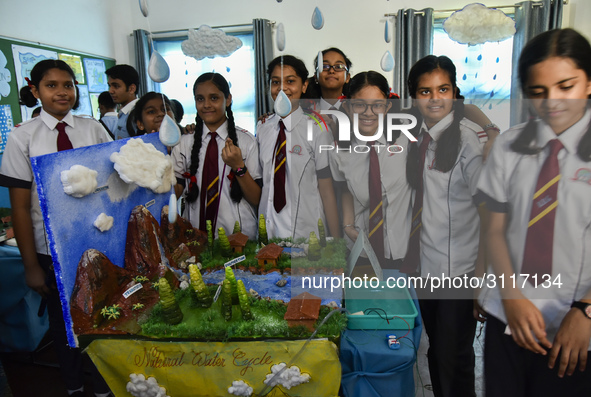 Students showcased their invention model in a science exhibition in Don Bosco School Guwahati, Assam, India on Friday, September 7, 2018. 