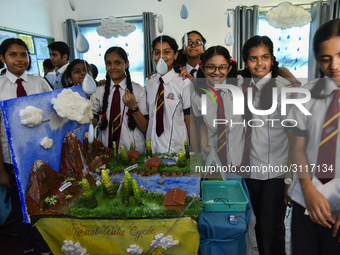 Students showcased their invention model in a science exhibition in Don Bosco School Guwahati, Assam, India on Friday, September 7, 2018. (