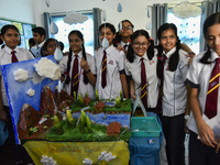 Students showcased their invention model in a science exhibition in Don Bosco School Guwahati, Assam, India on Friday, September 7, 2018. (