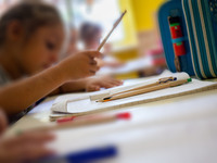 Daily life at a Primary School in Naples, Italy on September 06,2018 (