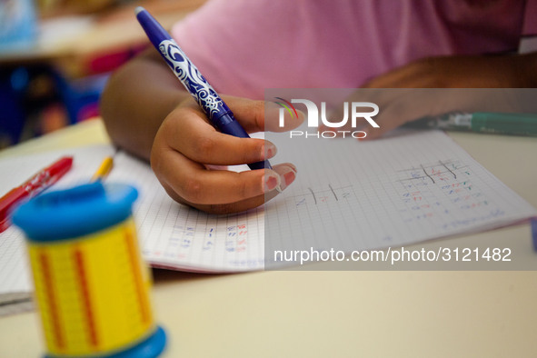 Daily life at a Primary School in Naples, Italy on September 06,2018 