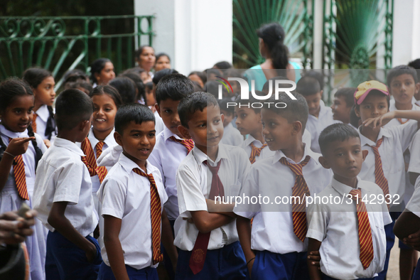 School children attend a field trip to the Royal Botanical Gardens in Peradeniya, Sri Lanka. The Royal Botanical Gardens is located to the w...