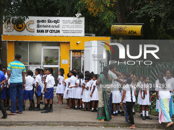 School children attend a field trip to the Royal Botanical Gardens in Peradeniya, Sri Lanka. The Royal Botanical Gardens is located to the w...