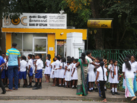 School children attend a field trip to the Royal Botanical Gardens in Peradeniya, Sri Lanka. The Royal Botanical Gardens is located to the w...