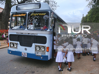 School children attend a field trip to the Royal Botanical Gardens in Peradeniya, Sri Lanka. The Royal Botanical Gardens is located to the w...