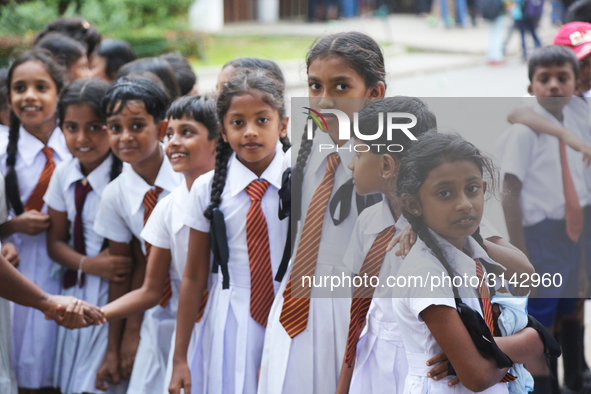 School children attend a field trip to the Royal Botanical Gardens in Peradeniya, Sri Lanka. The Royal Botanical Gardens is located to the w...