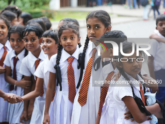 School children attend a field trip to the Royal Botanical Gardens in Peradeniya, Sri Lanka. The Royal Botanical Gardens is located to the w...