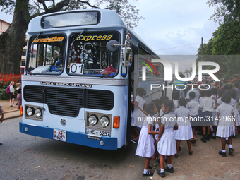 School children attend a field trip to the Royal Botanical Gardens in Peradeniya, Sri Lanka. The Royal Botanical Gardens is located to the w...