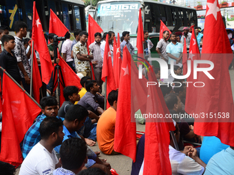 Activists from Bangladeshi garments organization stage demonstration in Dhaka rejecting the government’s decision to raise their minimum mon...