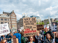 Hundreds of students gathered on 14 September 2018 at the Dam square in Amsterdam, Netherlands to protest against the increase of the intere...