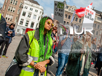 Hundreds of students gathered on 14 September 2018 at the Dam square in Amsterdam, Netherlands to protest against the increase of the intere...