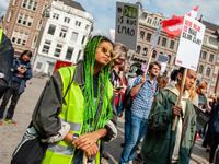 Hundreds of students gathered on 14 September 2018 at the Dam square in Amsterdam, Netherlands to protest against the increase of the intere...