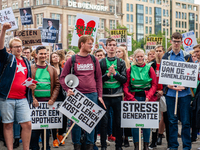 Hundreds of students gathered on 14 September 2018 at the Dam square in Amsterdam, Netherlands to protest against the increase of the intere...