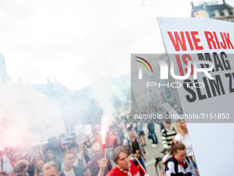 Hundreds of students gathered on 14 September 2018 at the Dam square in Amsterdam, Netherlands to protest against the increase of the intere...