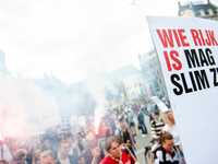 Hundreds of students gathered on 14 September 2018 at the Dam square in Amsterdam, Netherlands to protest against the increase of the intere...