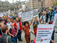 Hundreds of students gathered on 14 September 2018 at the Dam square in Amsterdam, Netherlands to protest against the increase of the intere...