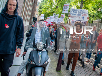 Hundreds of students gathered on 14 September 2018 at the Dam square in Amsterdam, Netherlands to protest against the increase of the intere...