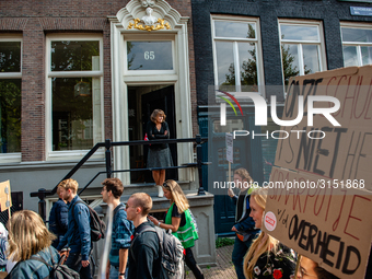 Hundreds of students gathered on 14 September 2018 at the Dam square in Amsterdam, Netherlands to protest against the increase of the intere...