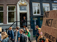 Hundreds of students gathered on 14 September 2018 at the Dam square in Amsterdam, Netherlands to protest against the increase of the intere...