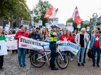 Hundreds of students gathered on 14 September 2018 at the Dam square in Amsterdam, Netherlands to protest against the increase of the intere...