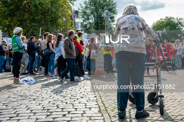 Hundreds of students gathered on 14 September 2018 at the Dam square in Amsterdam, Netherlands to protest against the increase of the intere...