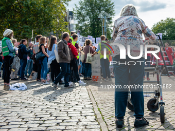 Hundreds of students gathered on 14 September 2018 at the Dam square in Amsterdam, Netherlands to protest against the increase of the intere...