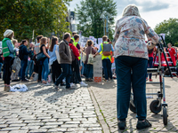 Hundreds of students gathered on 14 September 2018 at the Dam square in Amsterdam, Netherlands to protest against the increase of the intere...