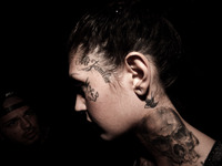 Portraits of tattooed people, in Milan, Italy. (