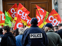  The subcontractors of the Park Hyatt Vendôme, who have been on strike for 18 days, and who were dislodged by the police from the Parisian p...