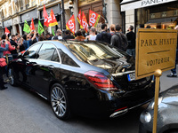  The subcontractors of the Park Hyatt Vendôme, who have been on strike for 18 days, and who were dislodged by the police from the Parisian p...