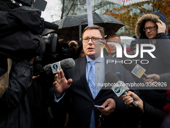 CEO Rafal Milczarski during the Polish LOT airline crew strike in Warsaw, Poland on 23 October 2018 (