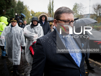 CEO Rafal Milczarski during the Polish LOT airline crew strike in Warsaw, Poland on 23 October 2018 (