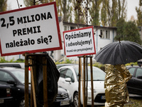 Polish LOT airline crew on strike in Warsaw, Poland on 23 October 2018 (