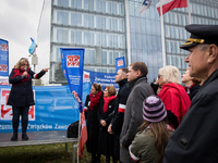 Polish LOT airline crew on strike in Warsaw, Poland on 27 October 2018 (