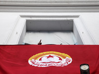 Unionists and workers rallied outside the headquarter of the Tunisian General Labour Union (UGTT), on November 17, 2018 in Tunis, where the...