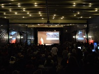 People attend a solidarity event in support of Flormar's workers in Ankara, Turkey on November 23, 2018. The resistance of 135 workers from...