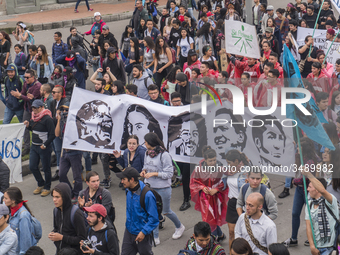 A general view of the crowd in the march of students for public education in Bogota, Colombia, on 28 November 2018. (