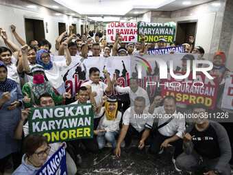 Jakarta, Indonesia, 04 December 2018 : hundreds of Indonesian News Agency "ANTARA" held demonstration at their office in Jakarta. They deman...