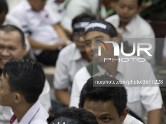 Jakarta, Indonesia, 04 December 2018 : hundreds of Indonesian News Agency "ANTARA" held demonstration at their office in Jakarta. They deman...